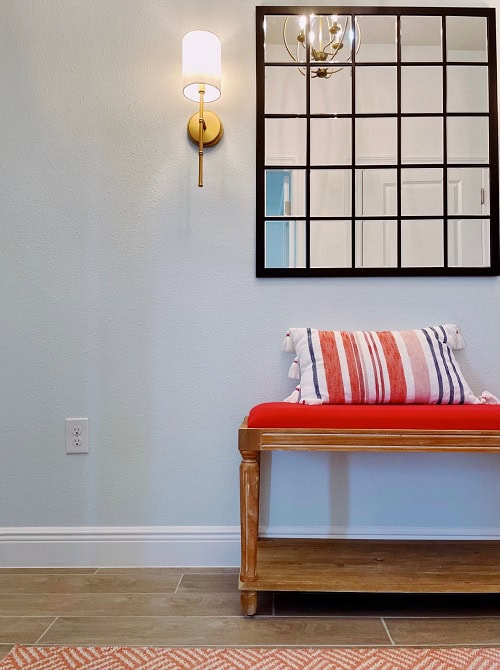 Close up Coral Bench Sconce Mirror