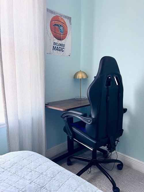 Small desk and gaming chair