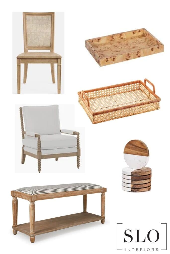 Wood accent furniture and trays