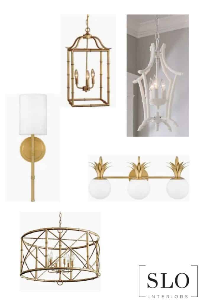 Bamboo accented light fixtures