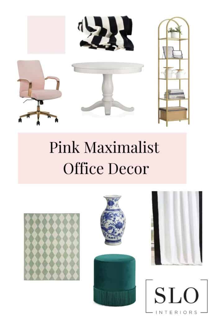 Pink Maximalist Office Decor Mood Board