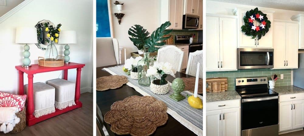 Set of three summer home decor images