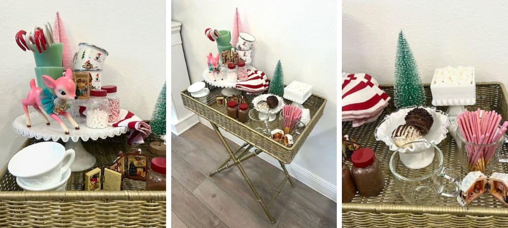 Set of three hot cocoa bar images
