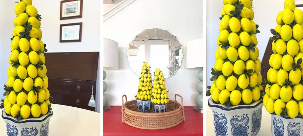Bright yellow lemon decor centerpiece for stylish interior design.