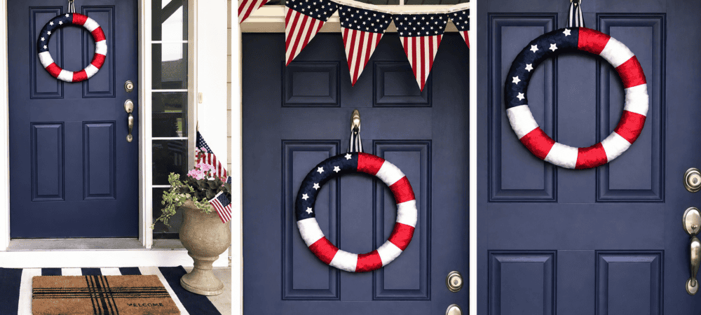 4th of July Patriotic Ribbon Wreath